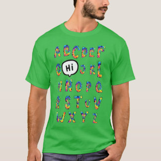 Funny Pre K Kindergarten Hi Alphabet Back To Schoo T-Shirt