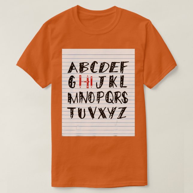 Funny Pre K Kindergarten Hi Alphabet Back To Schoo T-Shirt (Design Front)