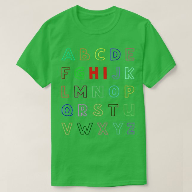Funny Pre K Kindergarten Hi Alphabet Back To Schoo T-Shirt (Design Front)