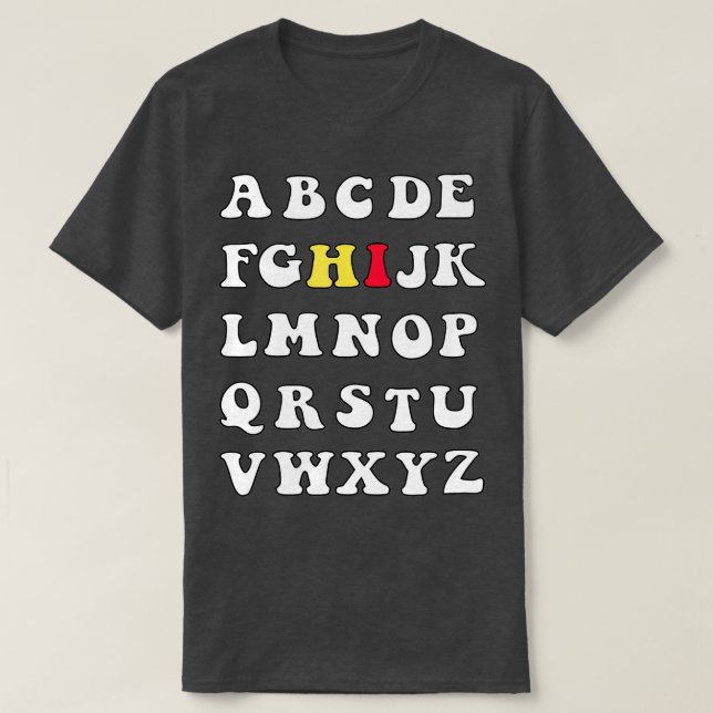 Funny Pre K Kindergarten Hi Alphabet Back To Schoo T-Shirt (Design Front)