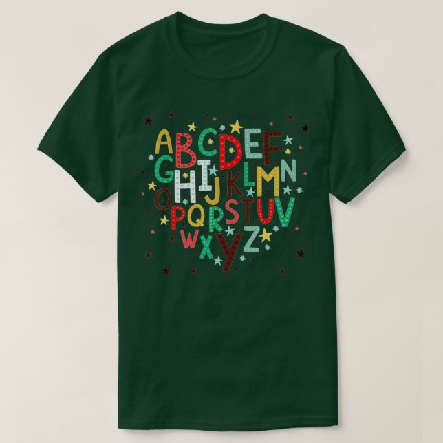 Funny Pre K Kindergarten Hi Alphabet Back To Schoo T-Shirt (Design Front)