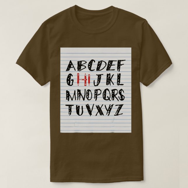 Funny Pre K Kindergarten Hi Alphabet Back To Schoo T-Shirt (Design Front)