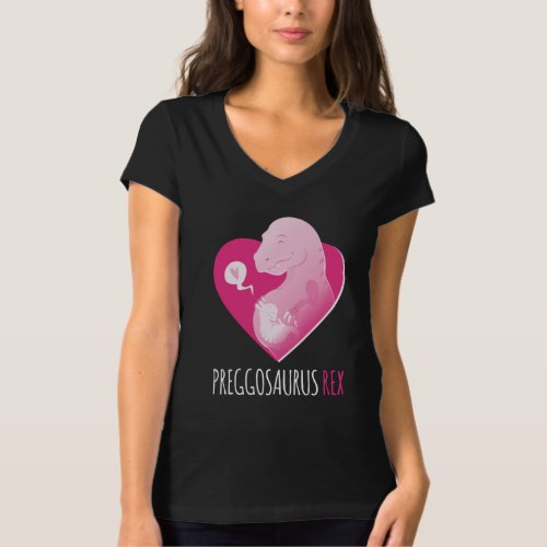 Funny Preggosaurus Trex Pregnancy Announcement T_Shirt