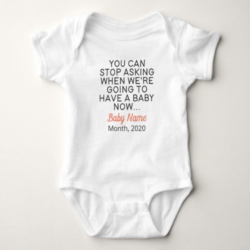Funny Pregnancy Announcement Baby Bodysuit