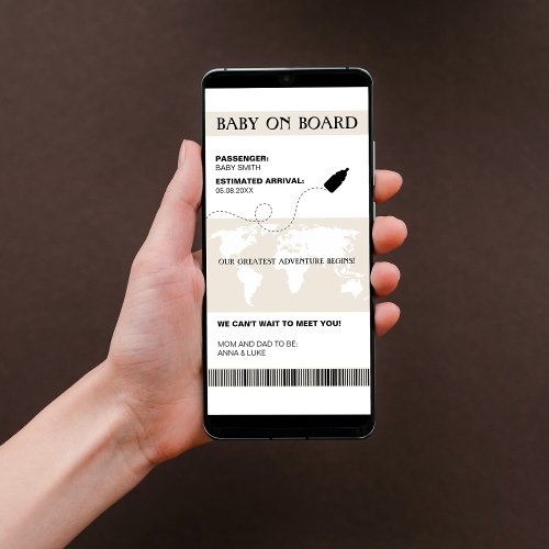 Funny Pregnancy Announcement Boarding Pass Style