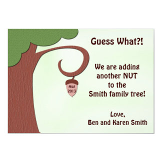 Funny Pregnancy Announcement Card - Nut to Tree