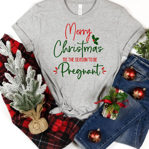 Funny Pregnancy Announcement Christmas  T-Shirt