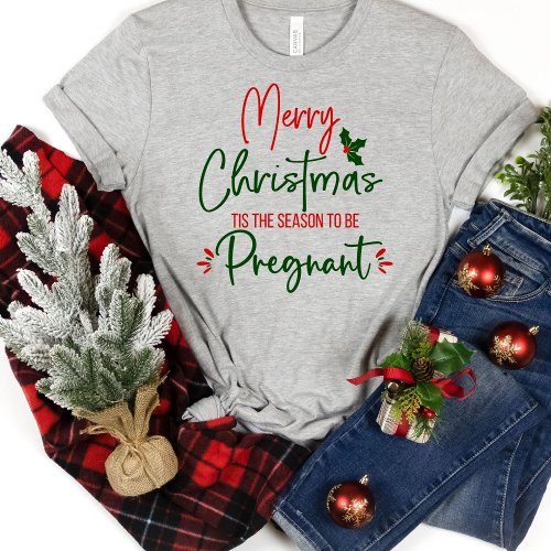Funny Pregnancy Announcement Christmas  T_Shirt