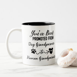 Funny Pregnancy Announcement for Dog Grandparents Two-Tone Coffee Mug