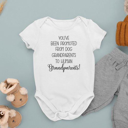 Funny pregnancy announcement for grandparents baby bodysuit