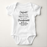 Funny Pregnancy Announcement for Grandparents Baby Bodysuit<br><div class="desc">Please go here for NEW BOLD DESIGN: https://www.zazzle.com/funny_pregnancy_announcement_for_grandparents_baby_baby_bodysuit-235355692926588747</div>