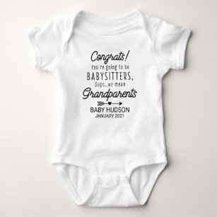 Funny Pregnancy Announcement for Grandparents Baby Bodysuit