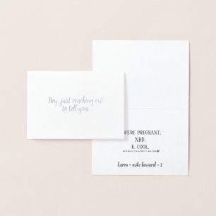 Funny Pregnancy Announcement Mini Foil Card