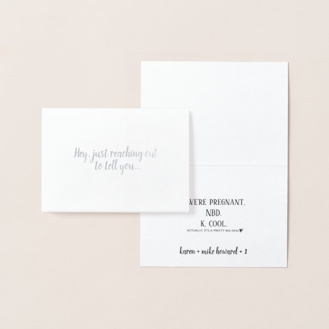 Funny Pregnancy Announcement Mini Foil Card (Display)
