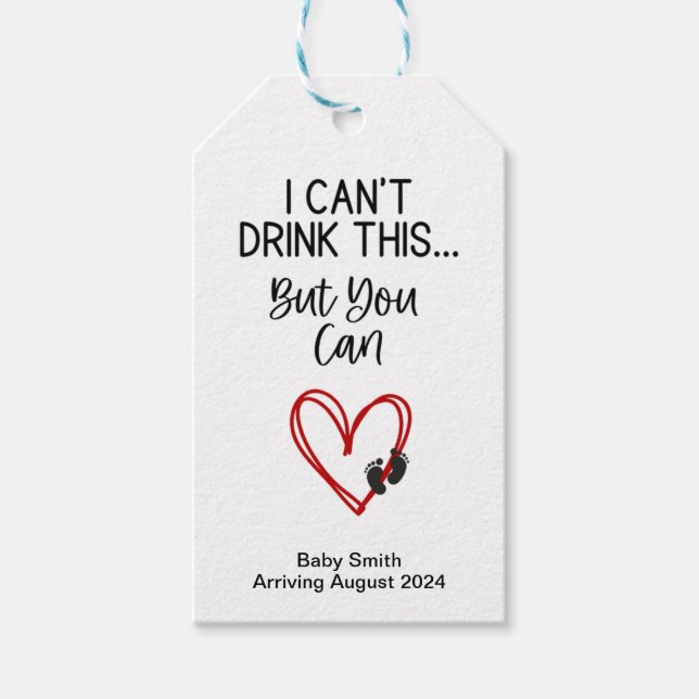 Funny Pregnancy Announcement Personalized Tag (Front)