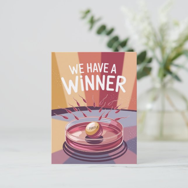 Funny Pregnancy Announcement Winner Postcard (Standing Front)