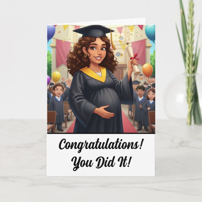 Funny Pregnancy College Graduation Card (Front)