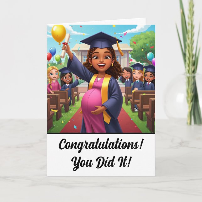 Funny Pregnancy College Graduation Card (Front)