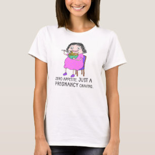 Funny Pregnancy Cravings Cartoon Food Humor T-Shirt
