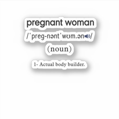 funny pregnant woman definition sticker