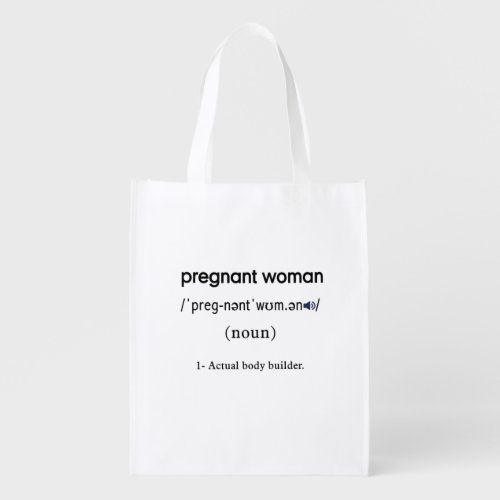 funny pregnant woman definition tote bag