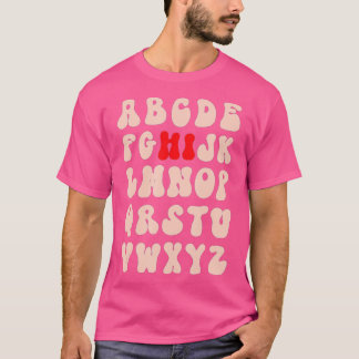 Funny PreK Kindergarten Hi Alphabet Back To School T-Shirt