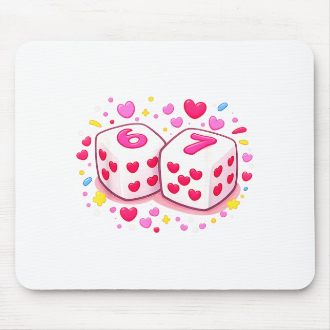 Funny Preppy 67 Valentine Six Seven Dice 6 7 Men W Mouse Pad (Front)