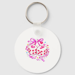 Funny Preppy 67 Valentine Six Seven Dice 6 7 Women Keychain