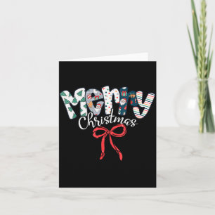 Funny Preppy Merry Christmas Santa Coquette Bow Gi Card