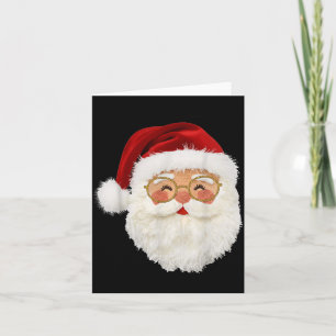 Funny Preppy Realistic Faux Yarn Santa Claus Merry Card