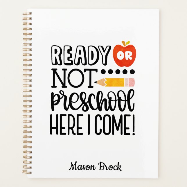 Funny Preschool student school personalized gift Planner (Front)