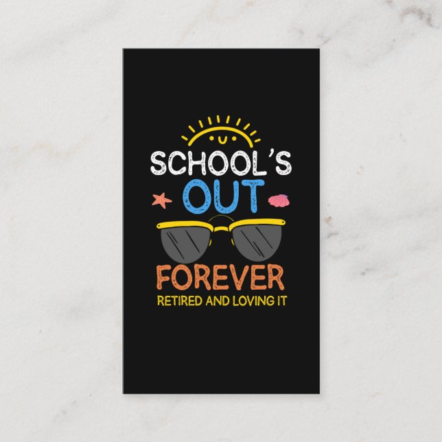 Funny Preschool Teacher Retirement School Retired Business Card (Front)
