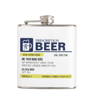 Funny Prescription Beer Flask