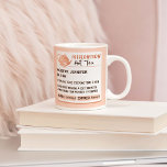 Funny Prescription Hot Steeped Tea Coffee Mug<br><div class="desc">Love drinking hot tea or know a family member or friend who can't get enough of them! Then you will love our cute and funny prescription hot steeped tea mug, made to resemble a prescription bottle. Our cute prescription label features a cute pink teapot with an RX design incorporated. "Prescription...</div>