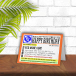 Funny Prescription Label Happy Birthday Greeting Card<br><div class="desc">Cute birthday greeting card with a fully custom template field on the front for you to make it completely unique.  Card is blank inside for your own personal message.</div>