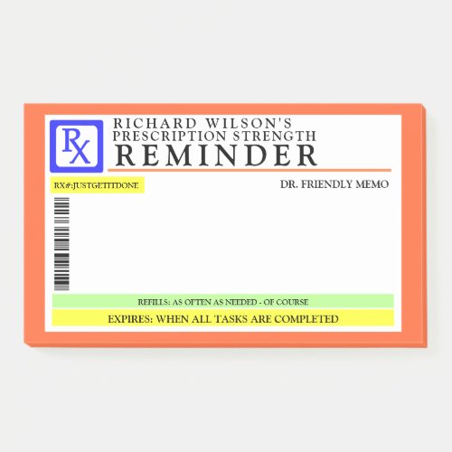 Funny Prescription Label Post-it Notes - Funny prescription label design to help you get and stay organized, on a prescription strength level!