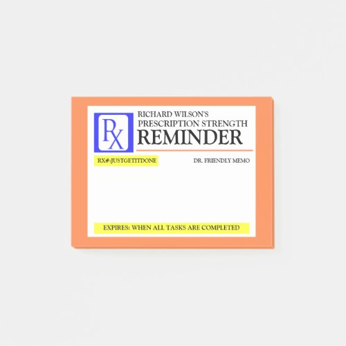 Funny Prescription Label Post-it Notes - Cute little prescription label design to help you get and stay organized, on a prescription strength level! 
