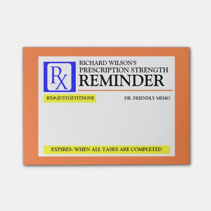 Funny Prescription Label Post-it® Notes | Zazzle