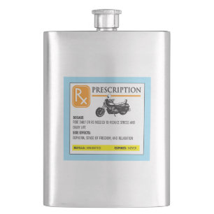 Funny Prescription Motorcycle Ride Hip Flask