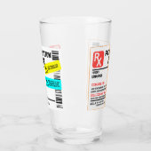 Funny Prescription Rum Warning Label Personalized  Glass (Left)