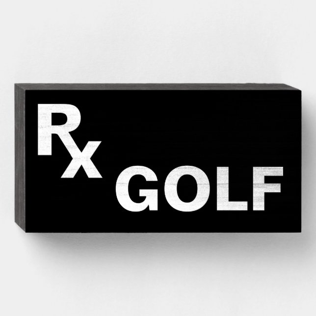 Funny Prescription - RX GOLF - Wood Box Sign Gift (Front Horizontal)