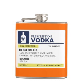 Funny Prescription Vodka Flask