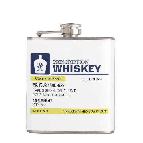 Funny Prescription Whiskey Flask