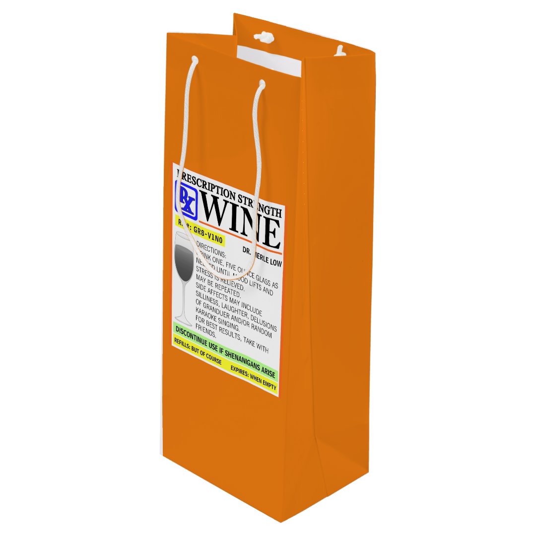 Funny Prescription Wine T Bag Zazzle