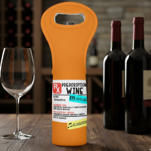 Funny Prescription Wine Warning Label Personalized Bag