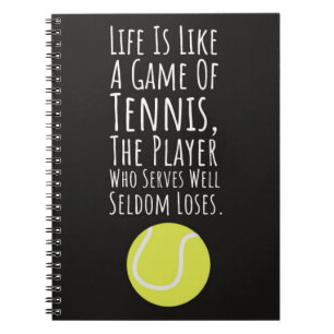 Funny Presents For Tennis Players Humor Typography Notebook