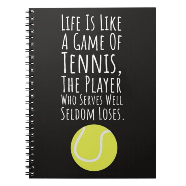 Funny Presents For Tennis Players Humor Typography Notebook (Front)