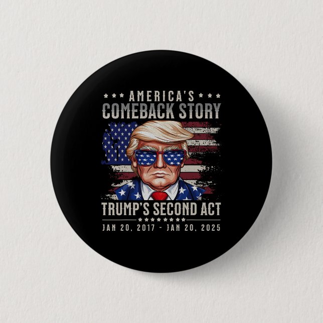 Funny President Donald Trump Inauguration Day 2025 Button (Front)