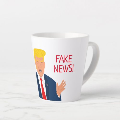 Funny president Trump cartoon latte coffee mug