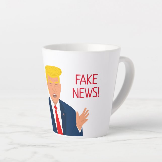 Funny president Trump cartoon latte coffee mug (Right Angle)